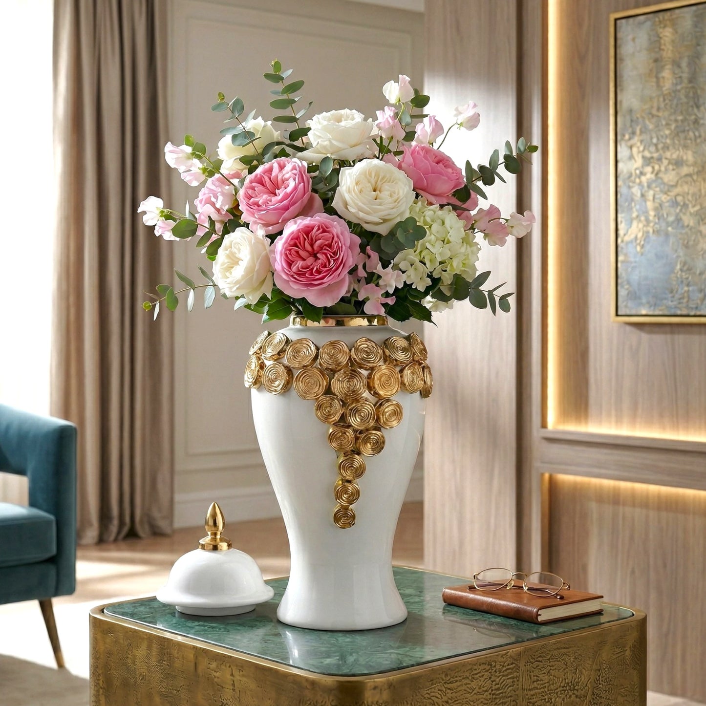 Orbit Bloom Decorative Jar large size side angle