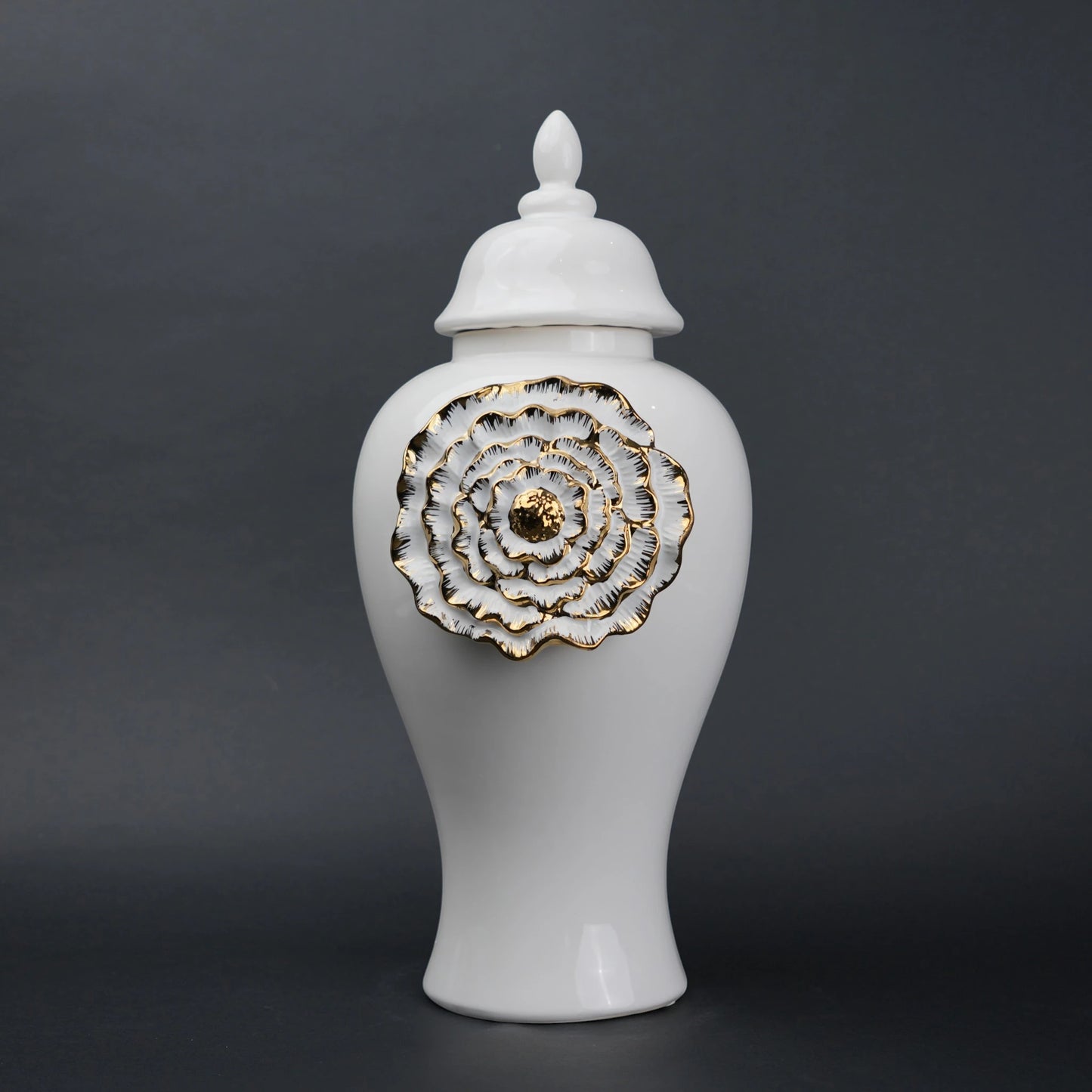 Petal Crest Decorative Jar medium size styled decor setup
