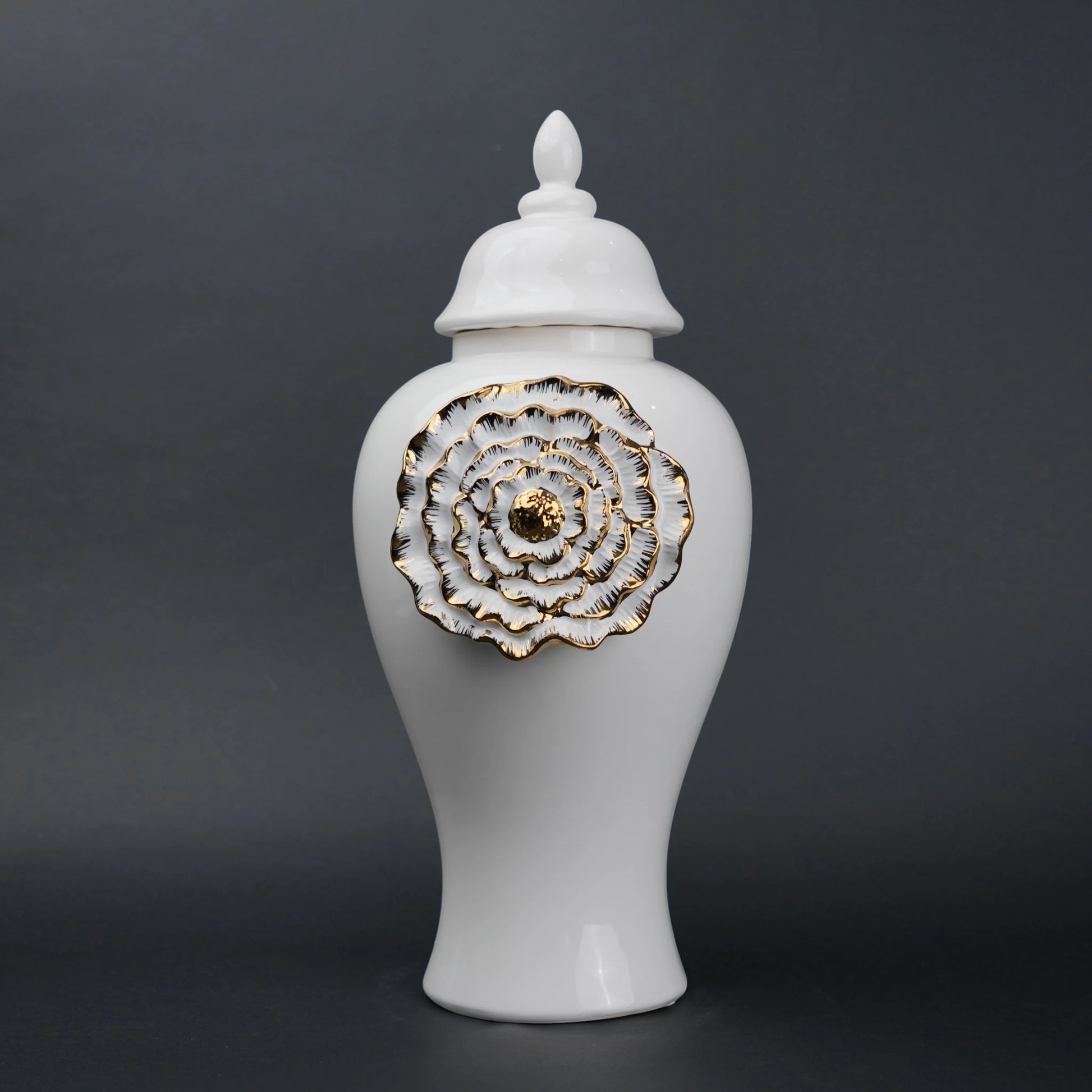 Petal Crest Decorative Jar medium size styled decor setup