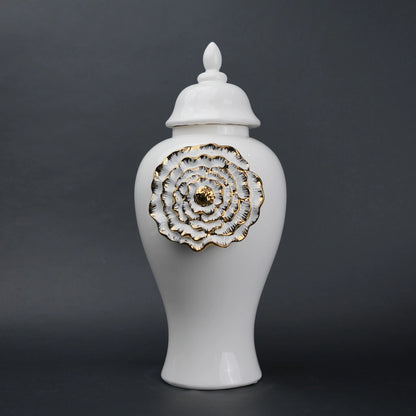 Petal Crest Decorative Jar medium size styled decor setup