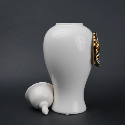 Petal Crest Decorative Jar small size side angle