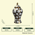 Gilded orbit jar front spec view w/ size