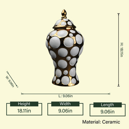 Gilded orbit jar front spec view w/ size