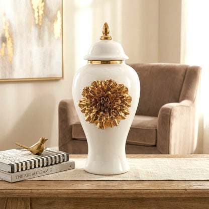 Gilded Bloom Jar large size front angle