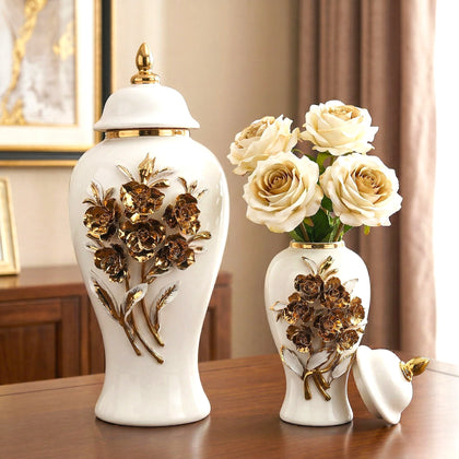Bloom Crest Decorative Jar