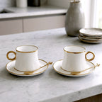 Aura Cup and Saucer Set complete set arrangement