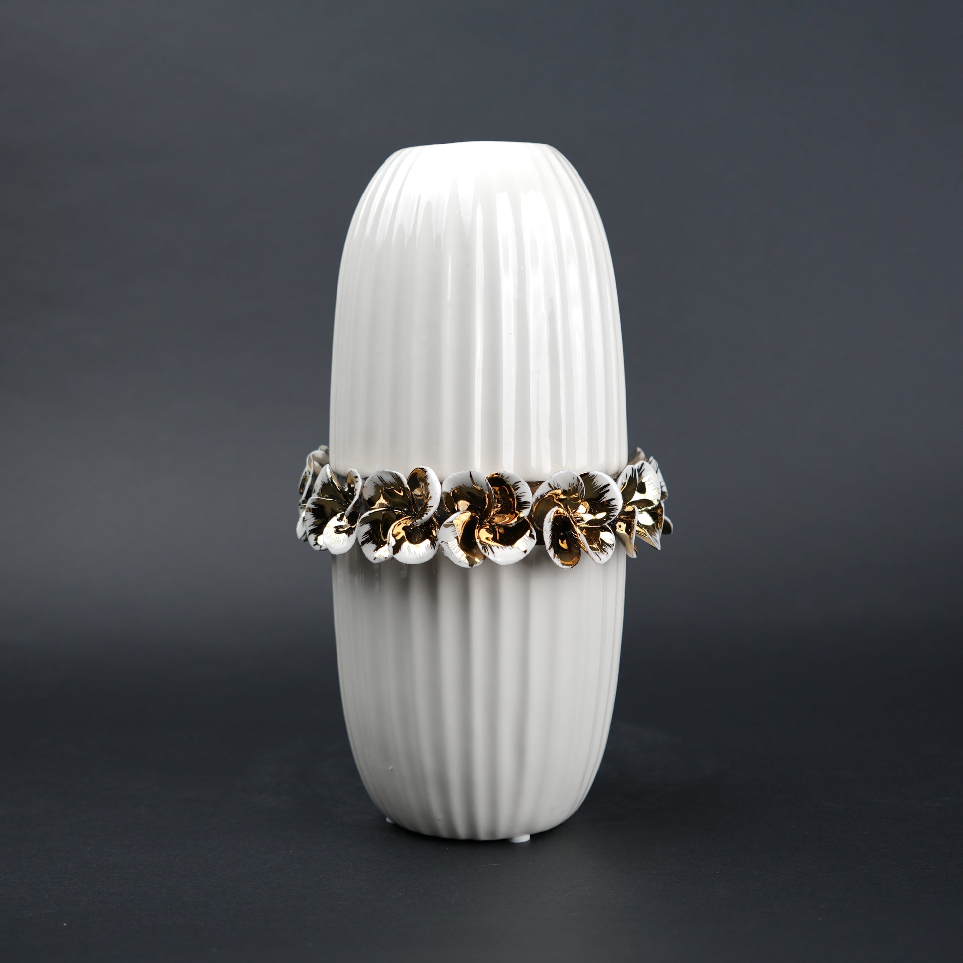 Ivory Bloom Vase detail of floral texture