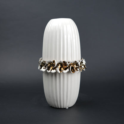 Ivory Bloom Vase detail of floral texture