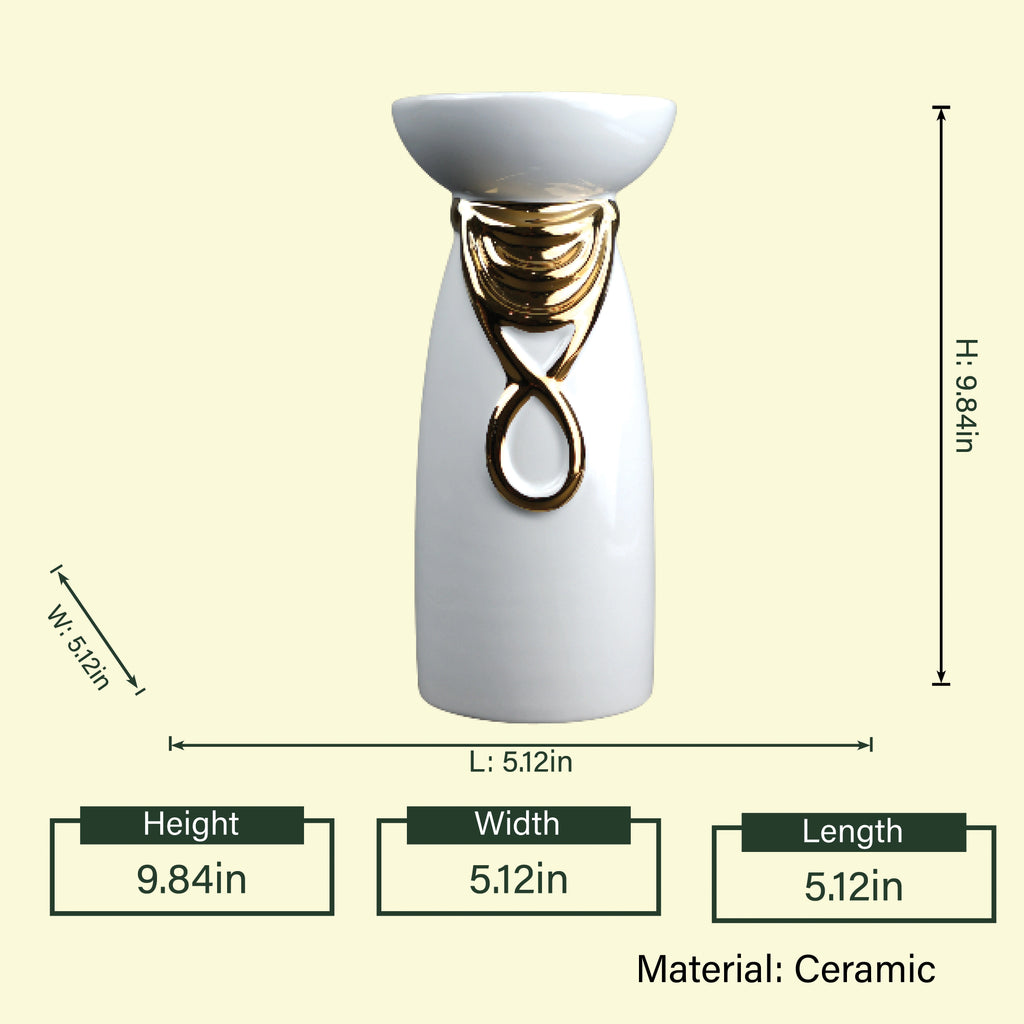 Aura Candle Holder close detail of gold accent finish