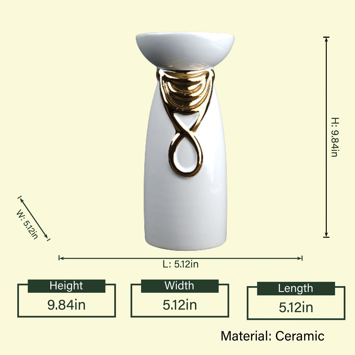 Aura Candle Holder close detail of gold accent finish