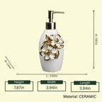 Ivory Bloom Dispenser styled bathroom decor setup