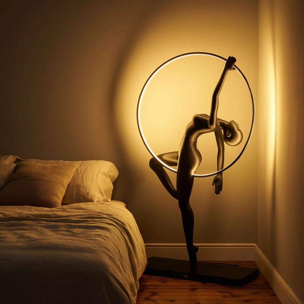 Halo Form Floor Lamp sculptural ring design ambient lighting