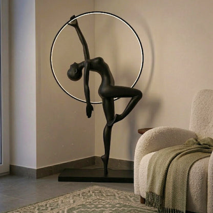 Halo Form Floor Lamp side view curved structure lighting