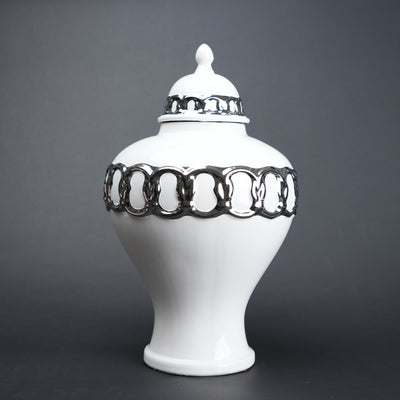 Ivory Link Decorative Jar