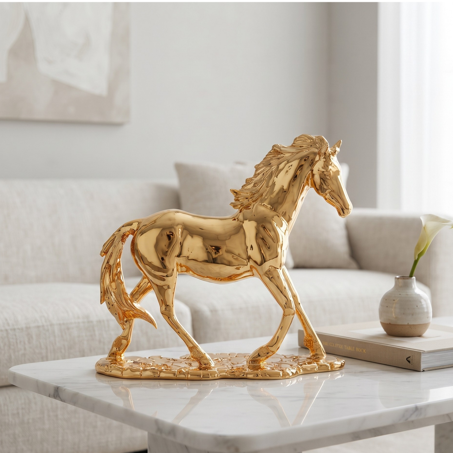 Regal Stride Gold Horse Figurine