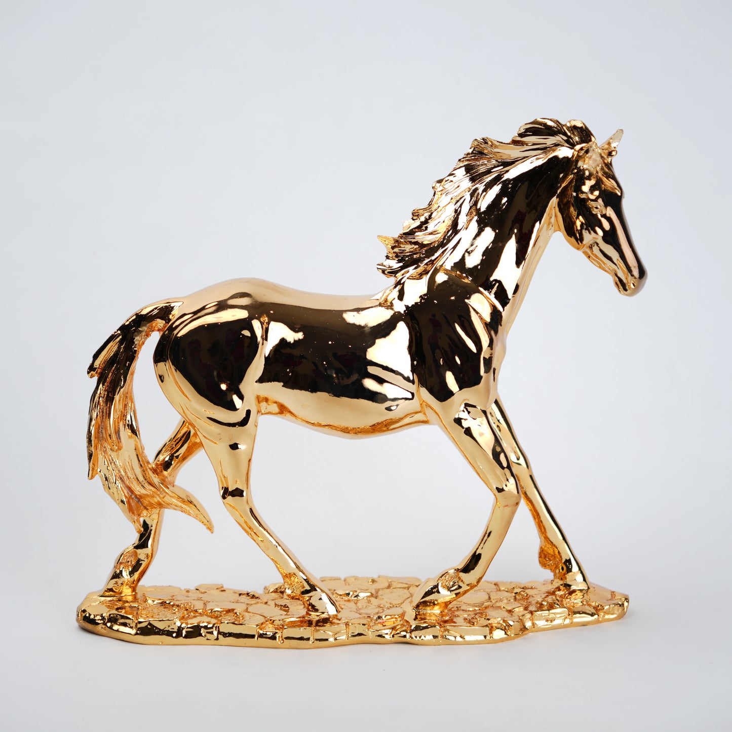 gold horse figurine luxury tabletop decor showpiece