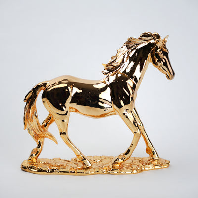 Regal Stride Gold Horse Figurine