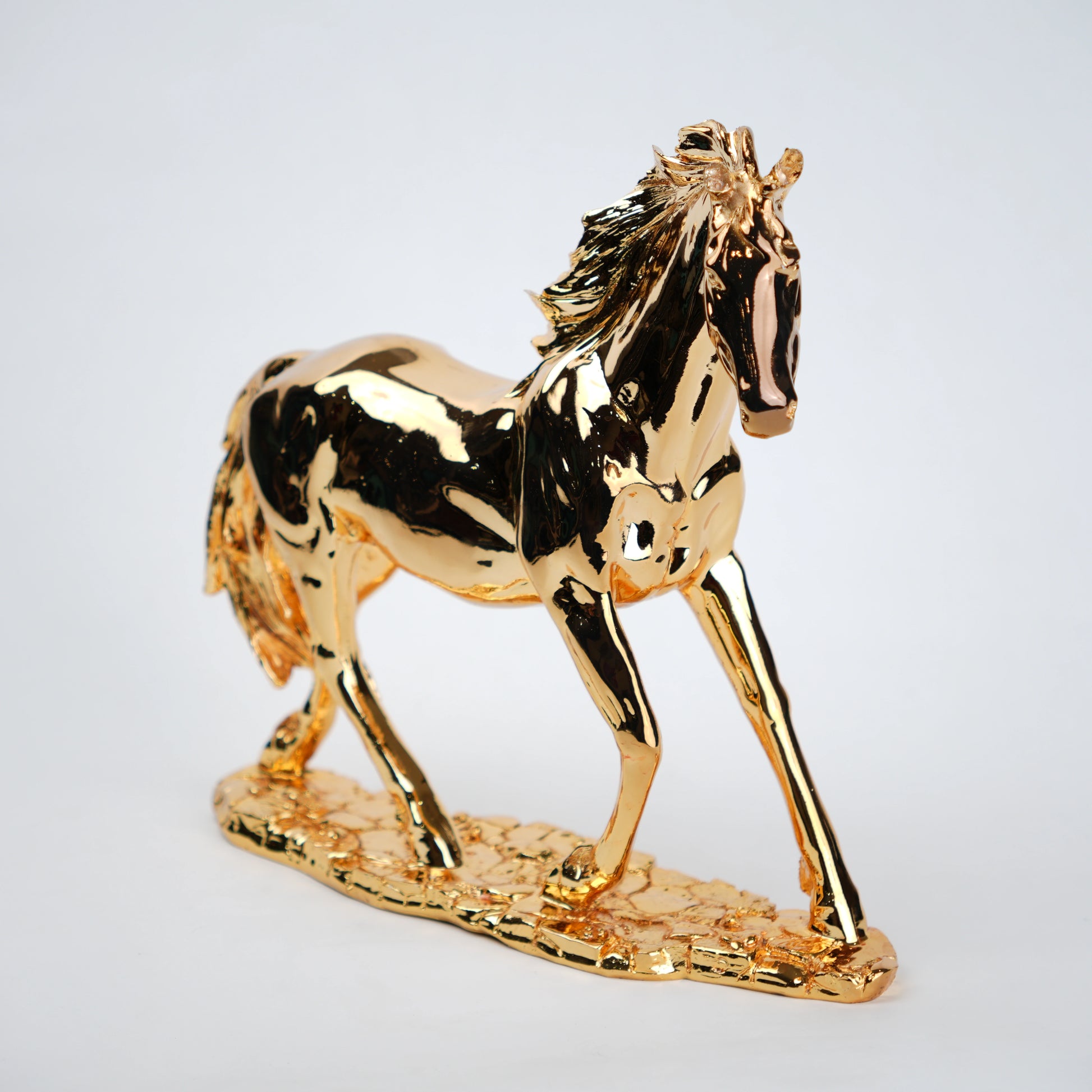gold horse figurine luxury tabletop decor showpiece
