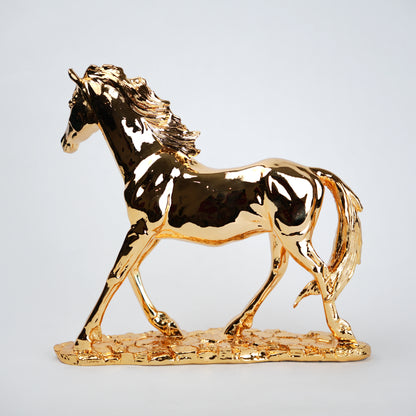 gold horse figurine luxury tabletop decor showpiece