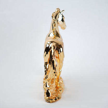 gold horse figurine luxury tabletop decor showpiece