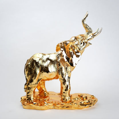 gold elephant figurine luxury tabletop decor showpiece
