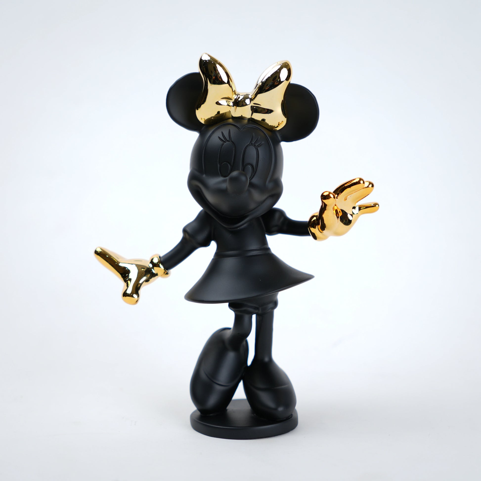 modern decorative figurine matte black gold