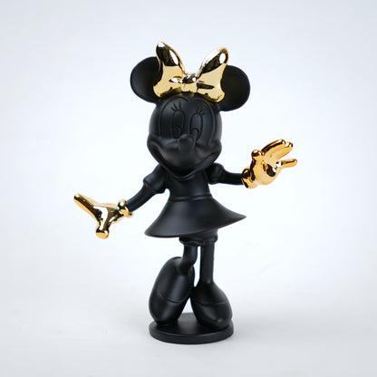 modern decorative figurine matte black gold