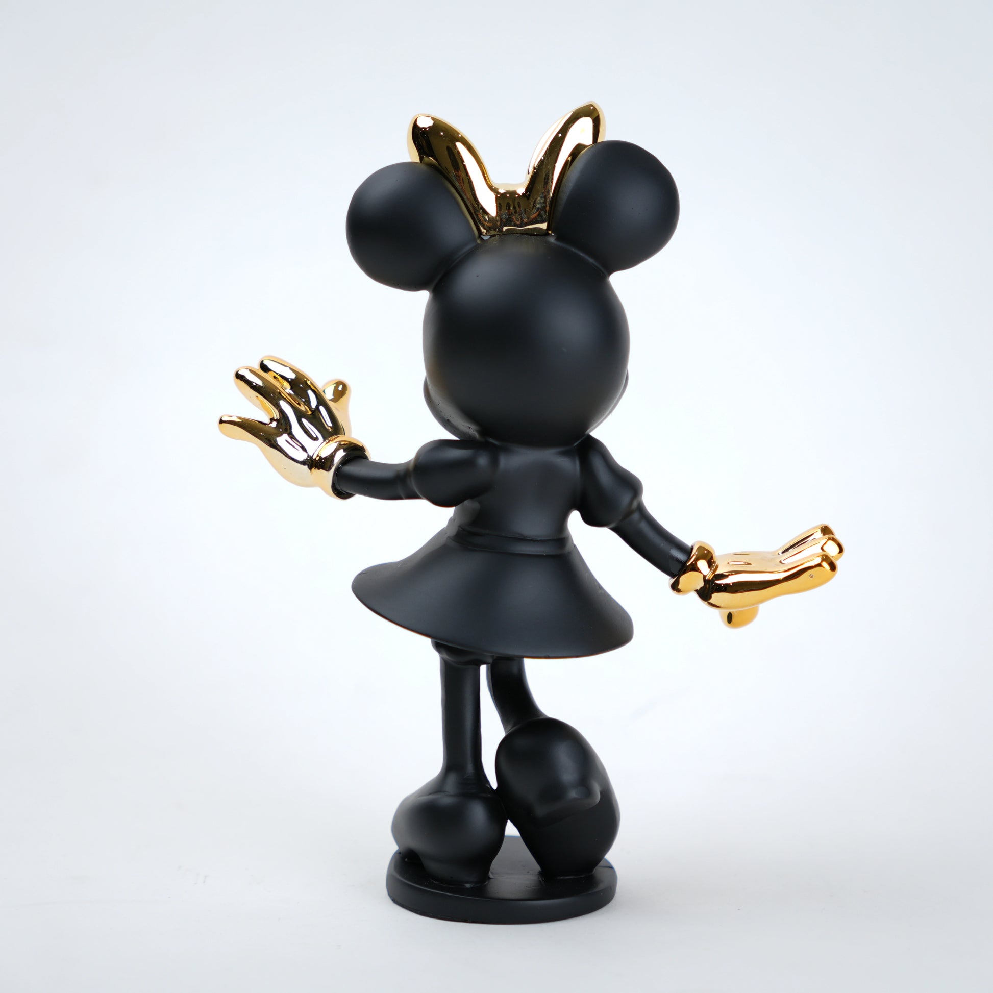 modern decorative figurine matte black gold
