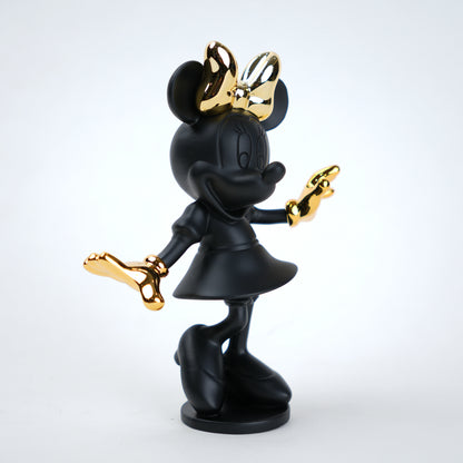 black gold character sculpture decor