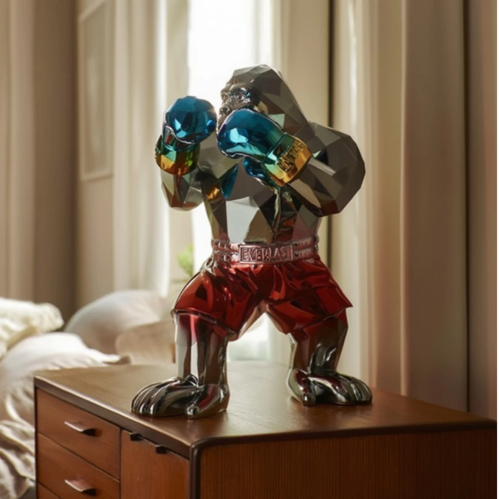 Bold Gorilla Boxer Figurine front boxing pose