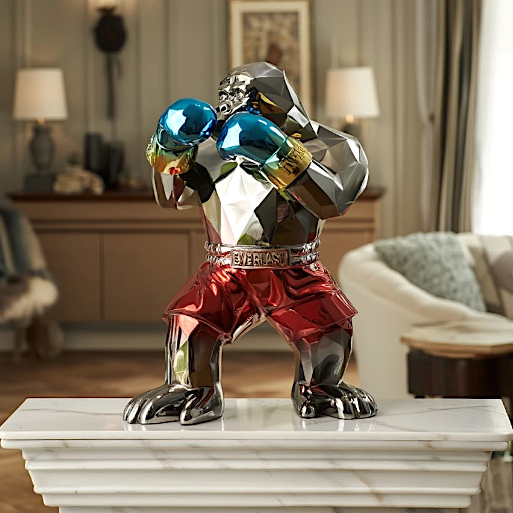 Bold Gorilla Boxer Figurine angled decor styling
