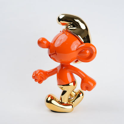 Resin toon character figurine featuring smooth rounded contours, expressive facial detailing, and a clean modern finish with subtle reflective accents in a stylized decorative form.