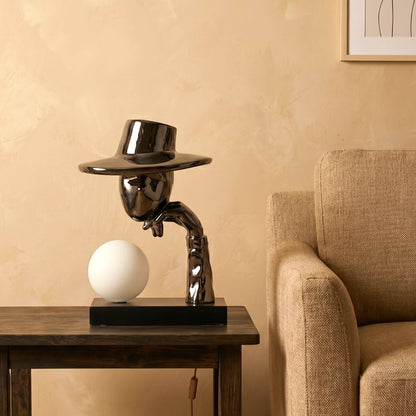 Elegant Hat Lamp black side view lighting