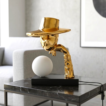 Elegant Hat Lamp gold side angle lighting