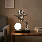 Elegant Hat Lamp silver electroplated sculptural design