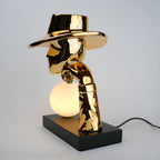 Elegant Hat Lamp gold detailed view finish