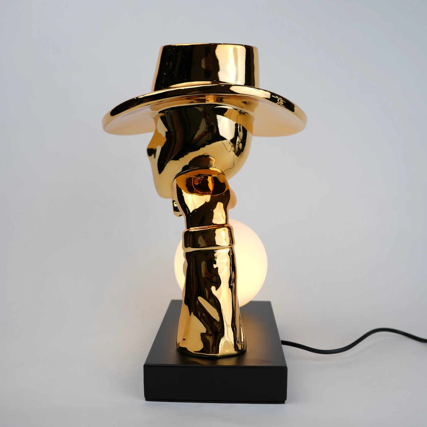 Elegant Hat Lamp gold styled decor placement