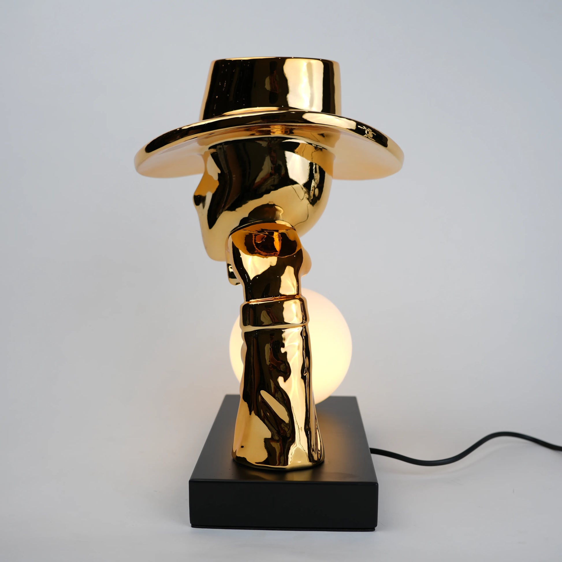 Elegant Hat Lamp gold styled decor placement