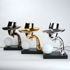 Elegant Hat Lamp detail of globe light base