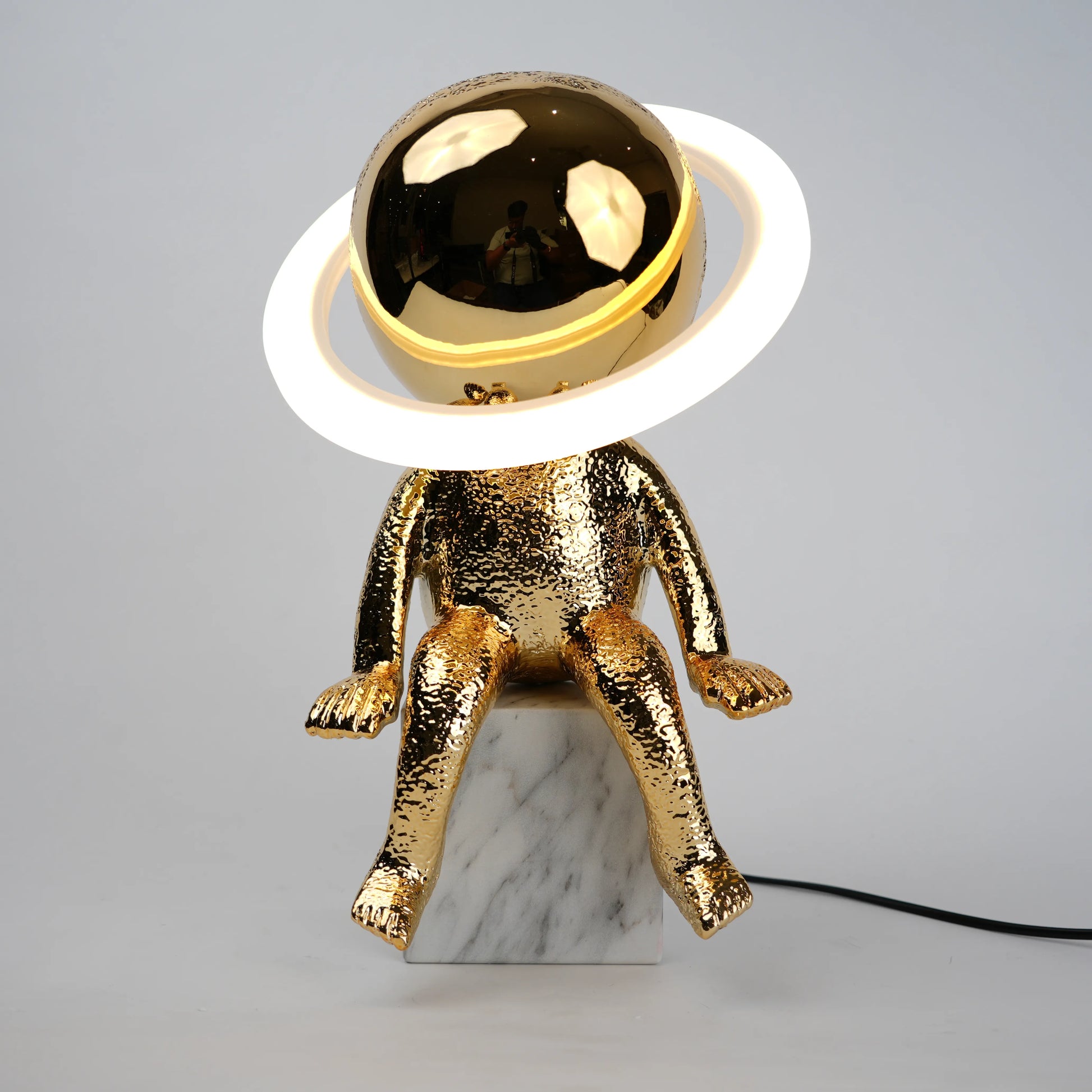 Cosmic Glow Table Lamp close detail reflective surface