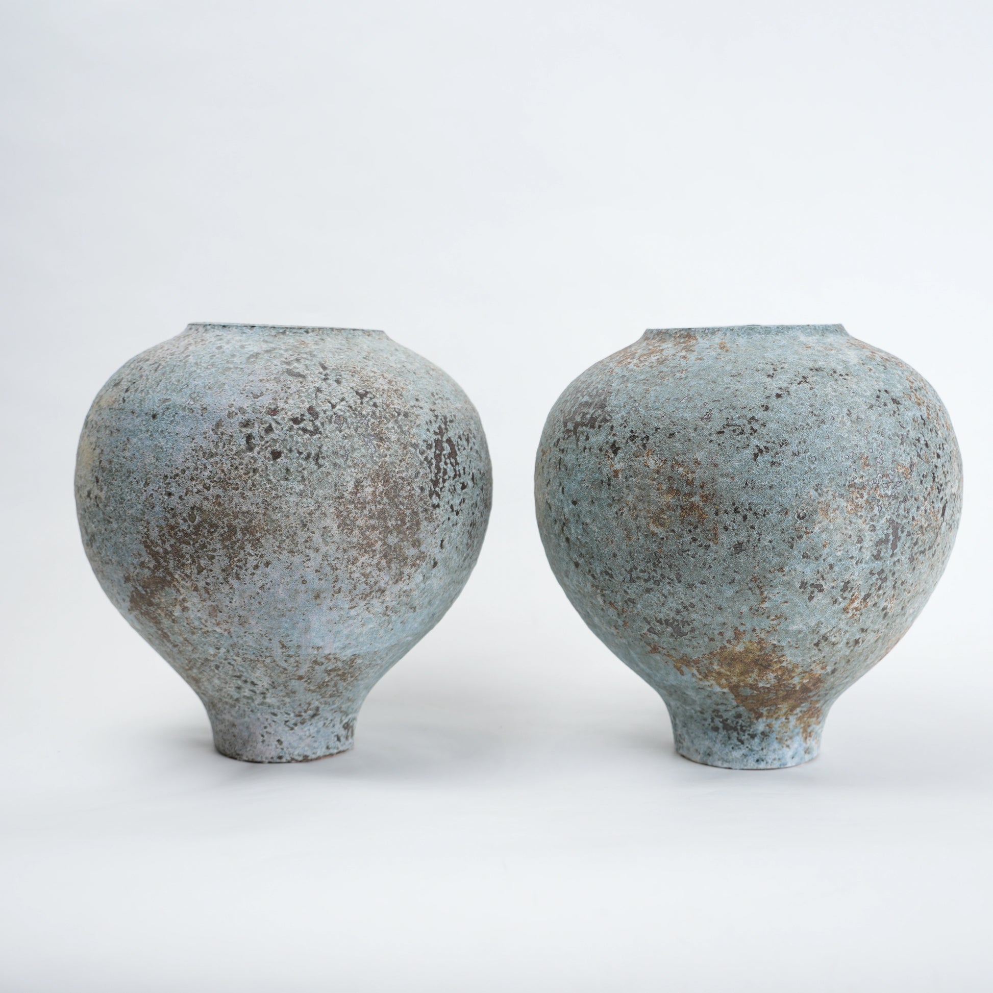 Patina ceramic vase in blue grey finish modern decorative vase for home styling