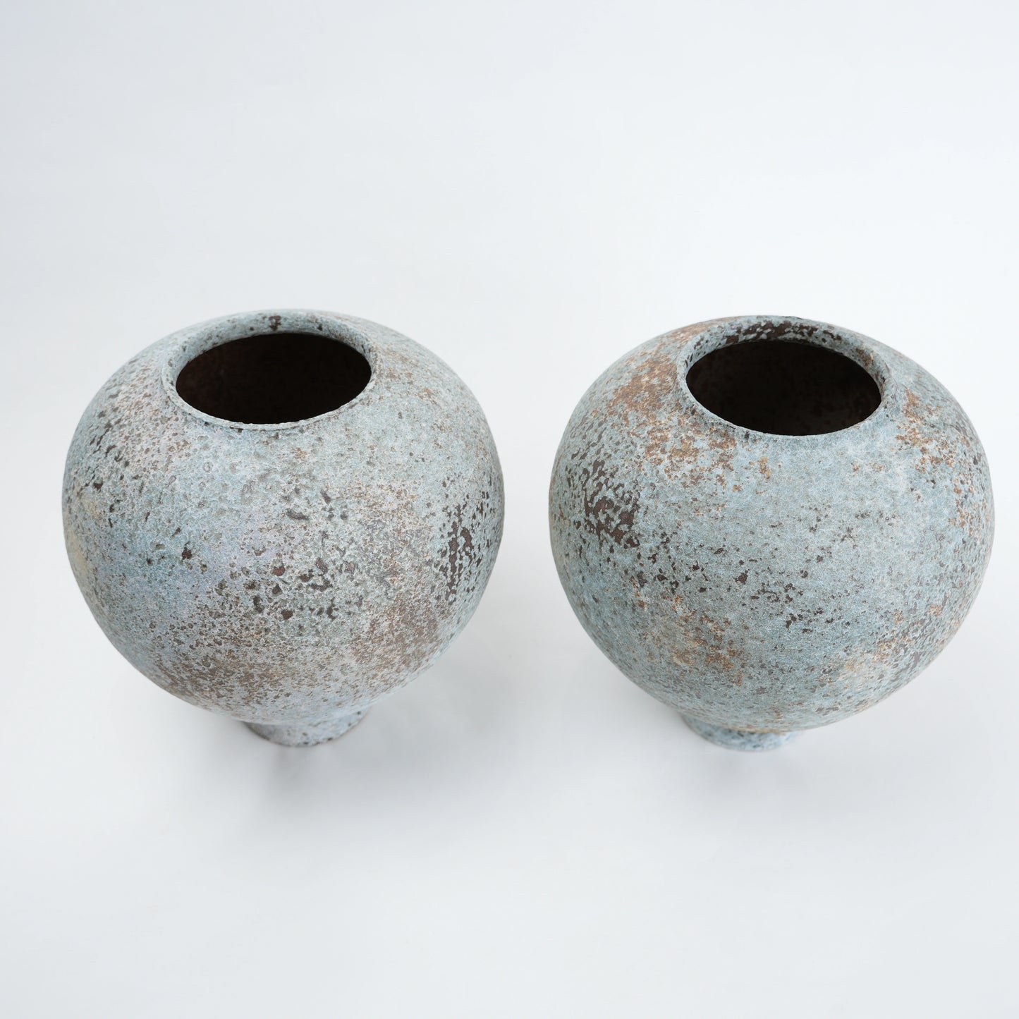 Patina ceramic vase in blue grey finish modern decorative vase for home styling