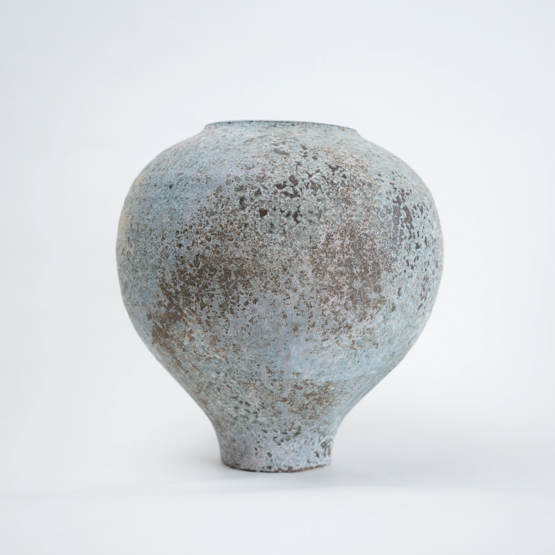 Patina ceramic vase in blue grey finish modern decorative vase for home styling