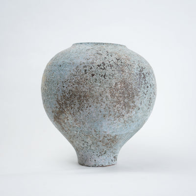 Blue Grey Patina Ceramic Vase
