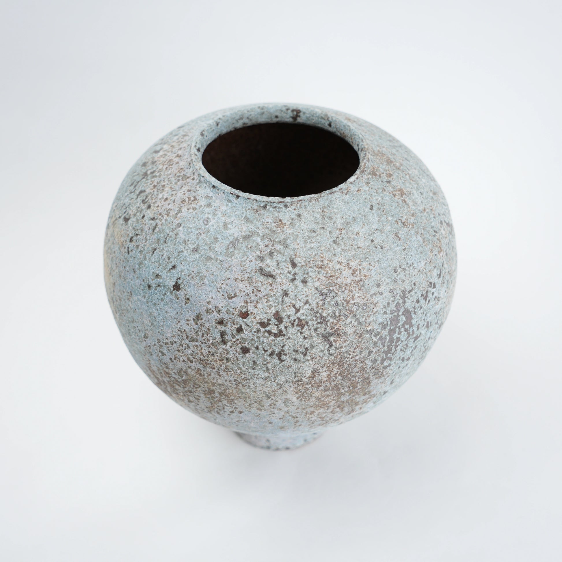 Patina ceramic vase in blue grey finish modern decorative vase for home styling