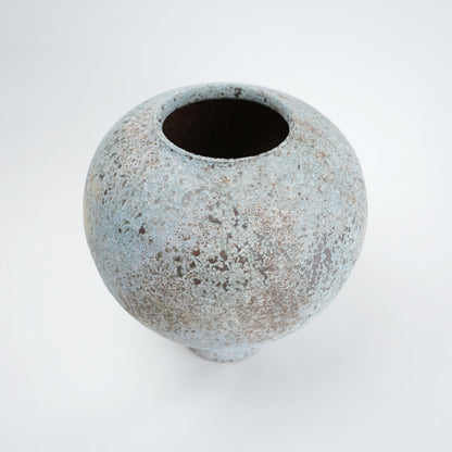 Patina ceramic vase in blue grey finish modern decorative vase for home styling