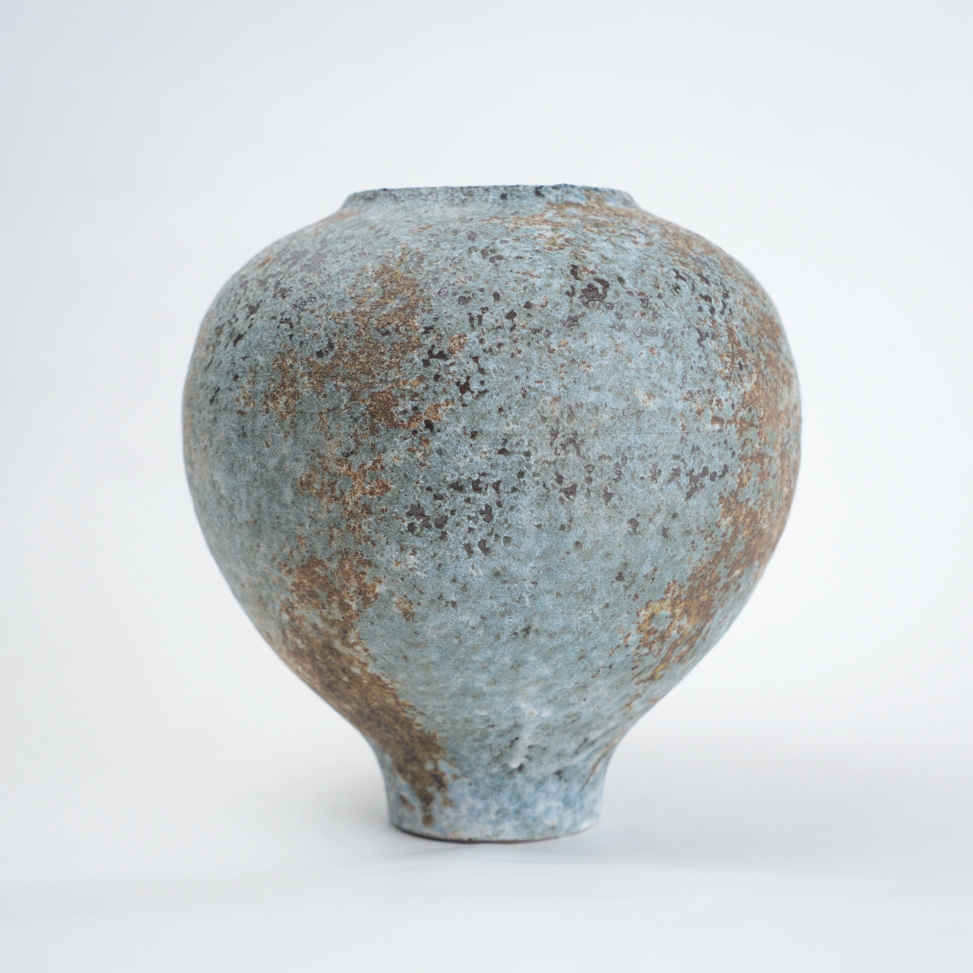 Patina ceramic vase in blue grey finish modern decorative vase for home styling