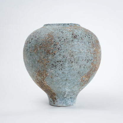 Patina ceramic vase in blue grey finish modern decorative vase for home styling