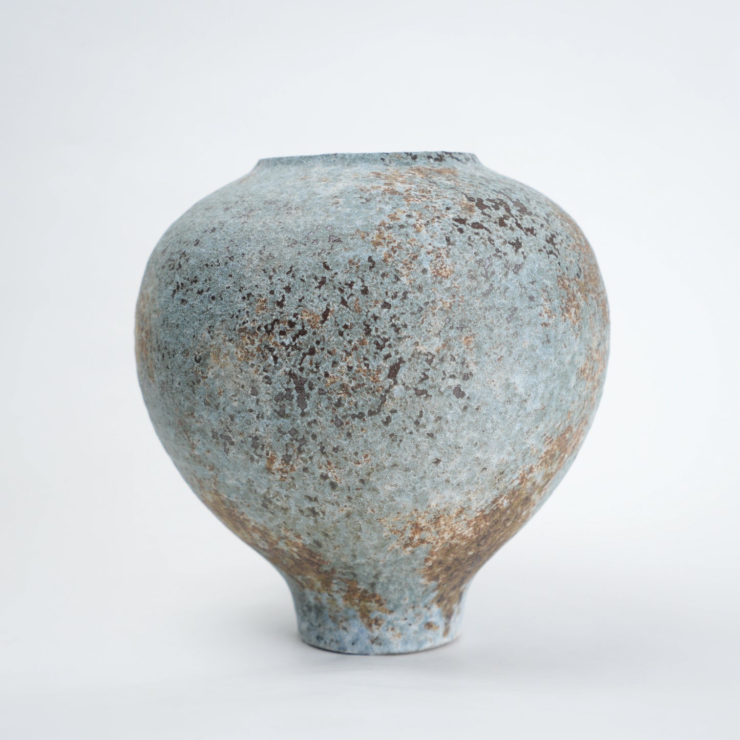 Patina ceramic vase in blue grey finish modern decorative vase for home styling