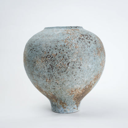 Patina ceramic vase in blue grey finish modern decorative vase for home styling
